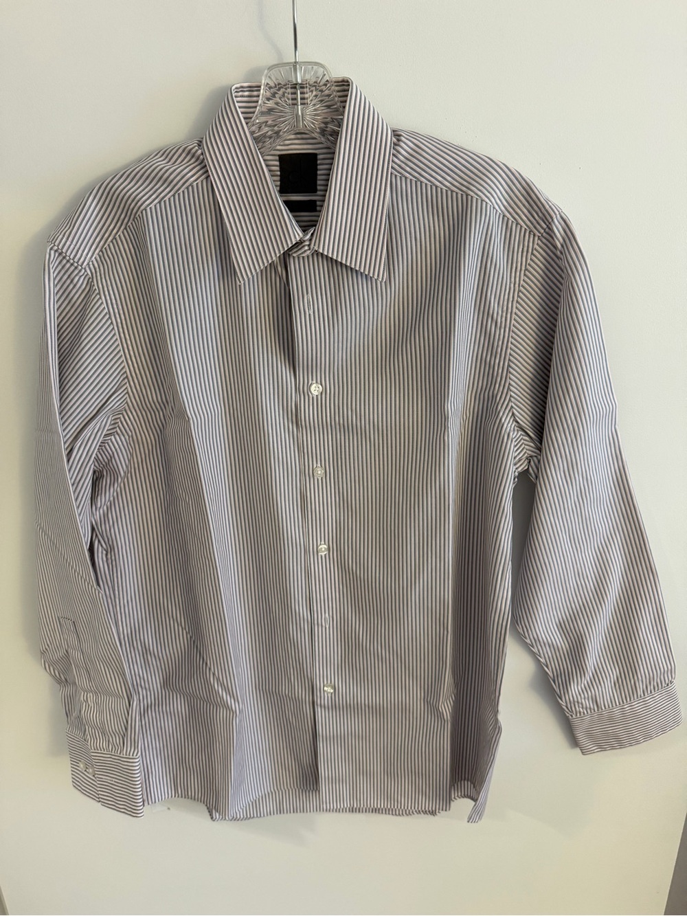 Calvin Klein Men’s Pinstripe Dress Shirt - White & Gray